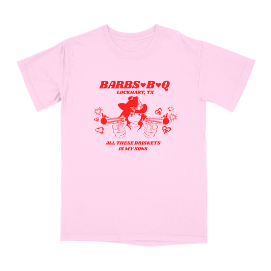 pink barbs b q t-shirt