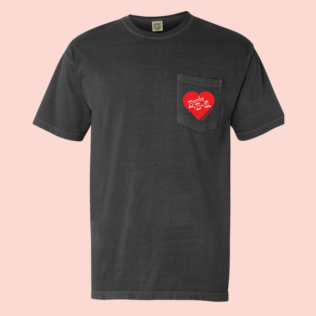 BARBS B Q HEART POCKET TEE